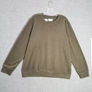 Boston Traders Women Sweatshirt Large Green‎ Rib knit Long Sleeve Pullover